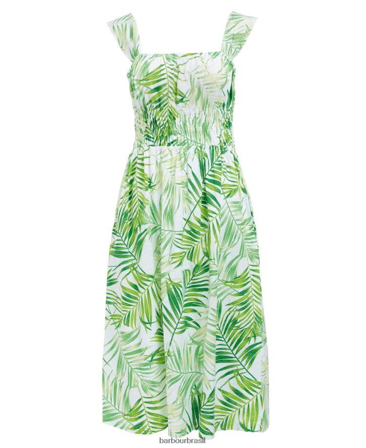 roupas Barbour vestido midi plumeria clássico multi mulheres NH44421811