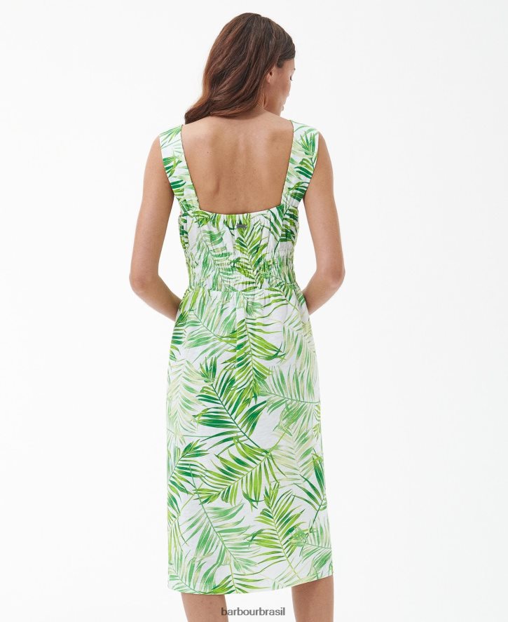 roupas Barbour vestido midi plumeria clássico multi mulheres NH44421811