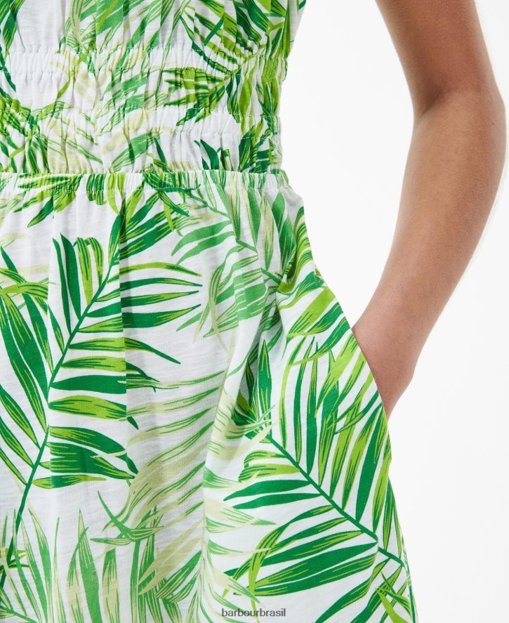 roupas Barbour vestido midi plumeria clássico multi mulheres NH44421811