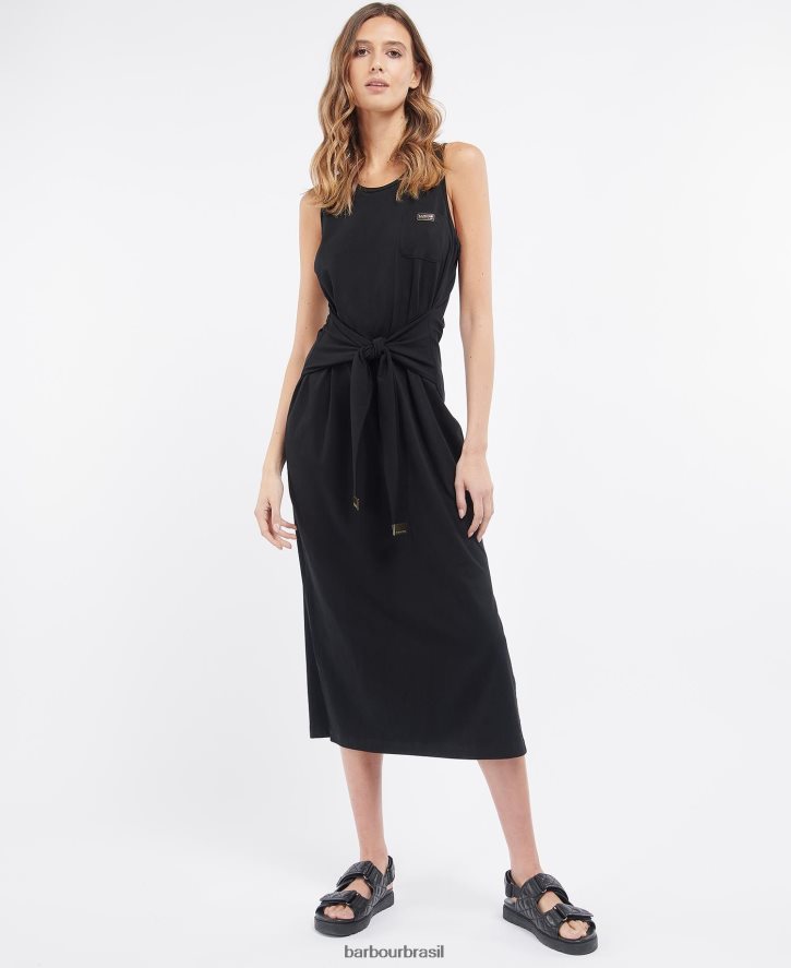 roupas Barbour vestido morgan preto clássico mulheres NH44421818