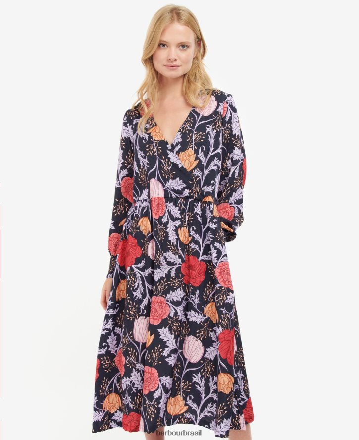 roupas Barbour vestido nahla floral marinho mulheres NH44421864