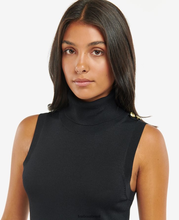 roupas Barbour vestido tricô rosbern preto clássico mulheres NH44421880