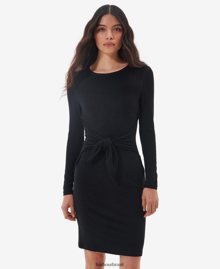 roupas Barbour vestido vale floresta preto clássico mulheres NH44421868