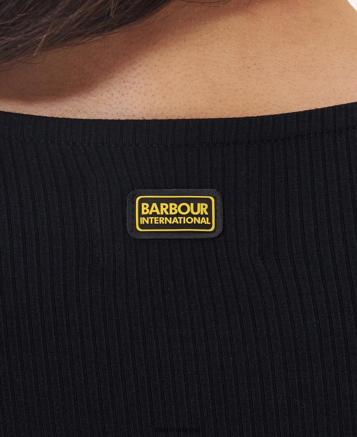 roupas Barbour vestido vale floresta preto clássico mulheres NH44421868