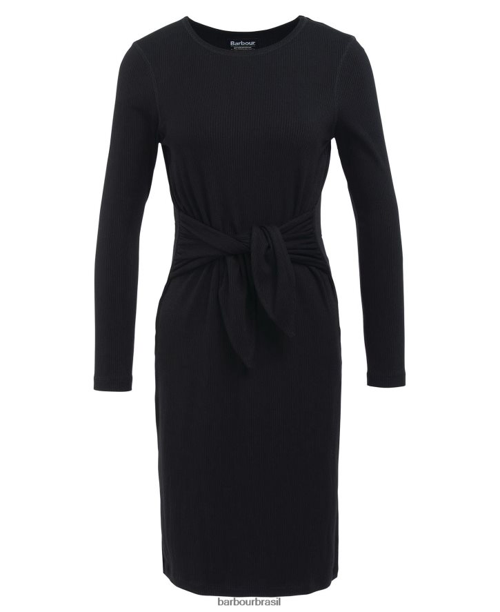 roupas Barbour vestido vale floresta preto clássico mulheres NH44421868