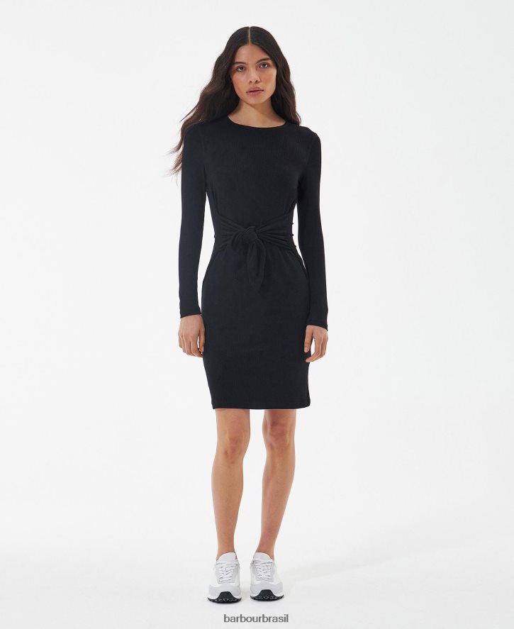 roupas Barbour vestido vale floresta preto clássico mulheres NH44421868