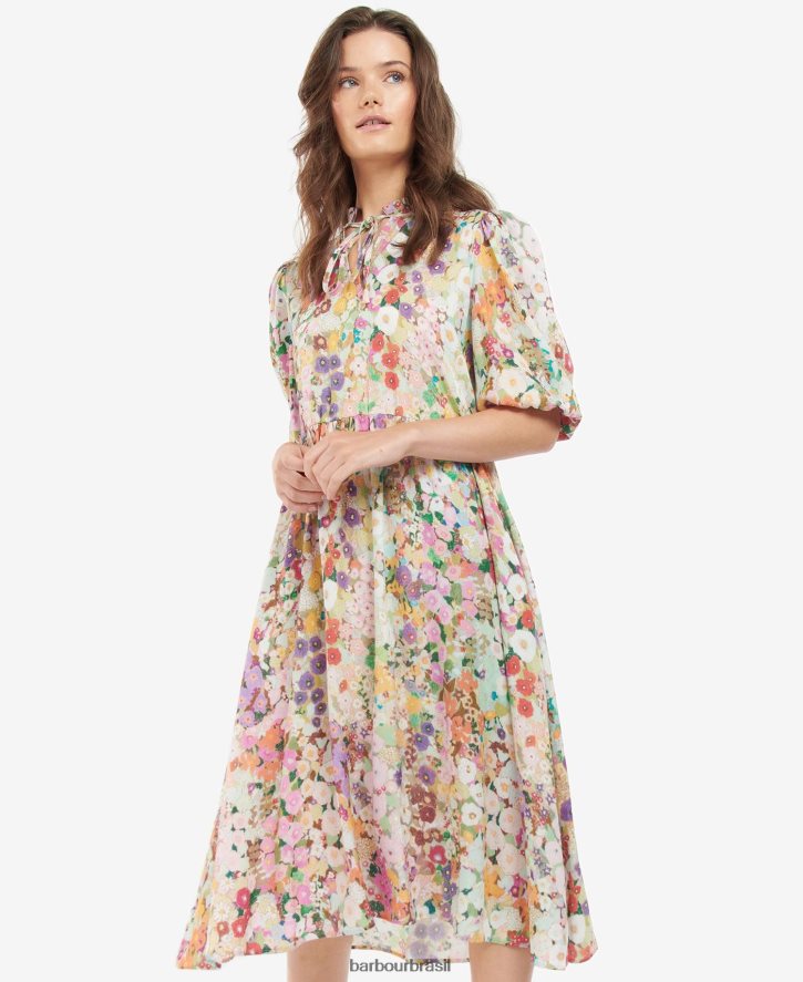 roupas Barbour x House of Hackney vestido balcome primavera de malvas-rosa mulheres NH44421908