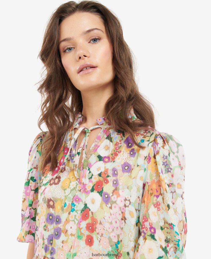 roupas Barbour x House of Hackney vestido balcome primavera de malvas-rosa mulheres NH44421908