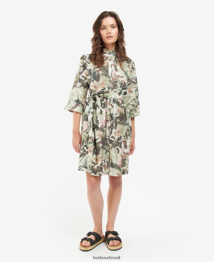 roupas Barbour x House of Hackney vestido grandden limerência/papiro mulheres NH44421896