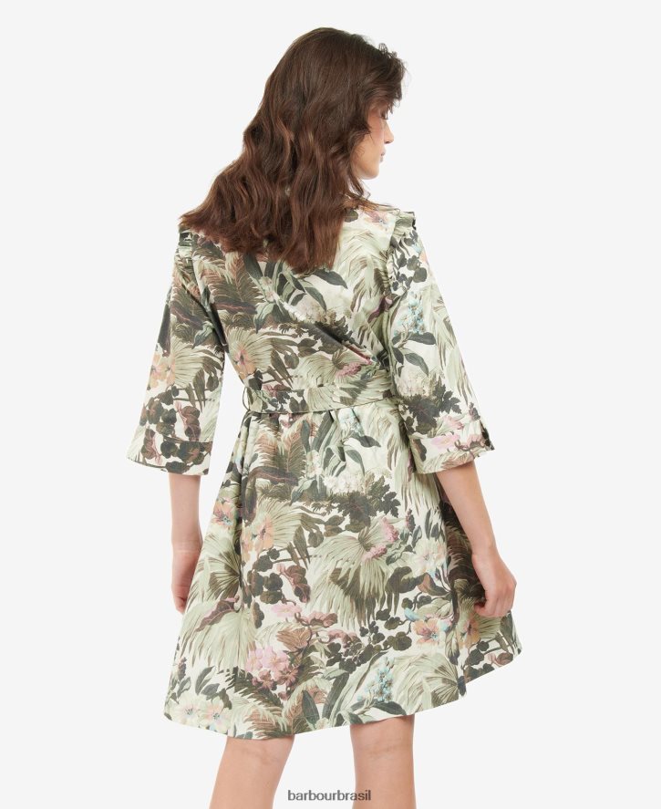 roupas Barbour x House of Hackney vestido grandden limerência/papiro mulheres NH44421896