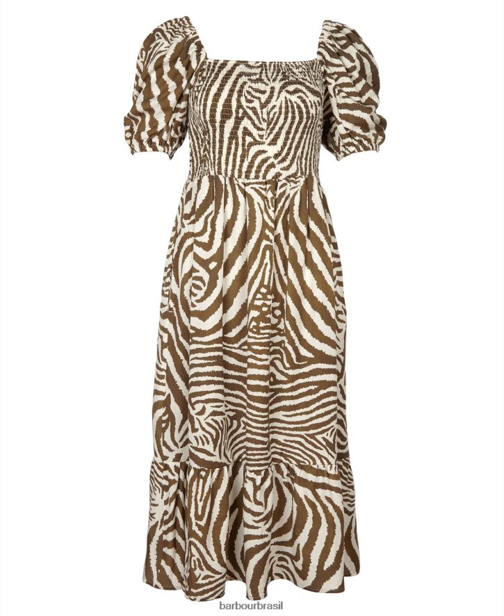 roupas Barbour x House of Hackney vestido martello equus cacau mulheres NH44421856